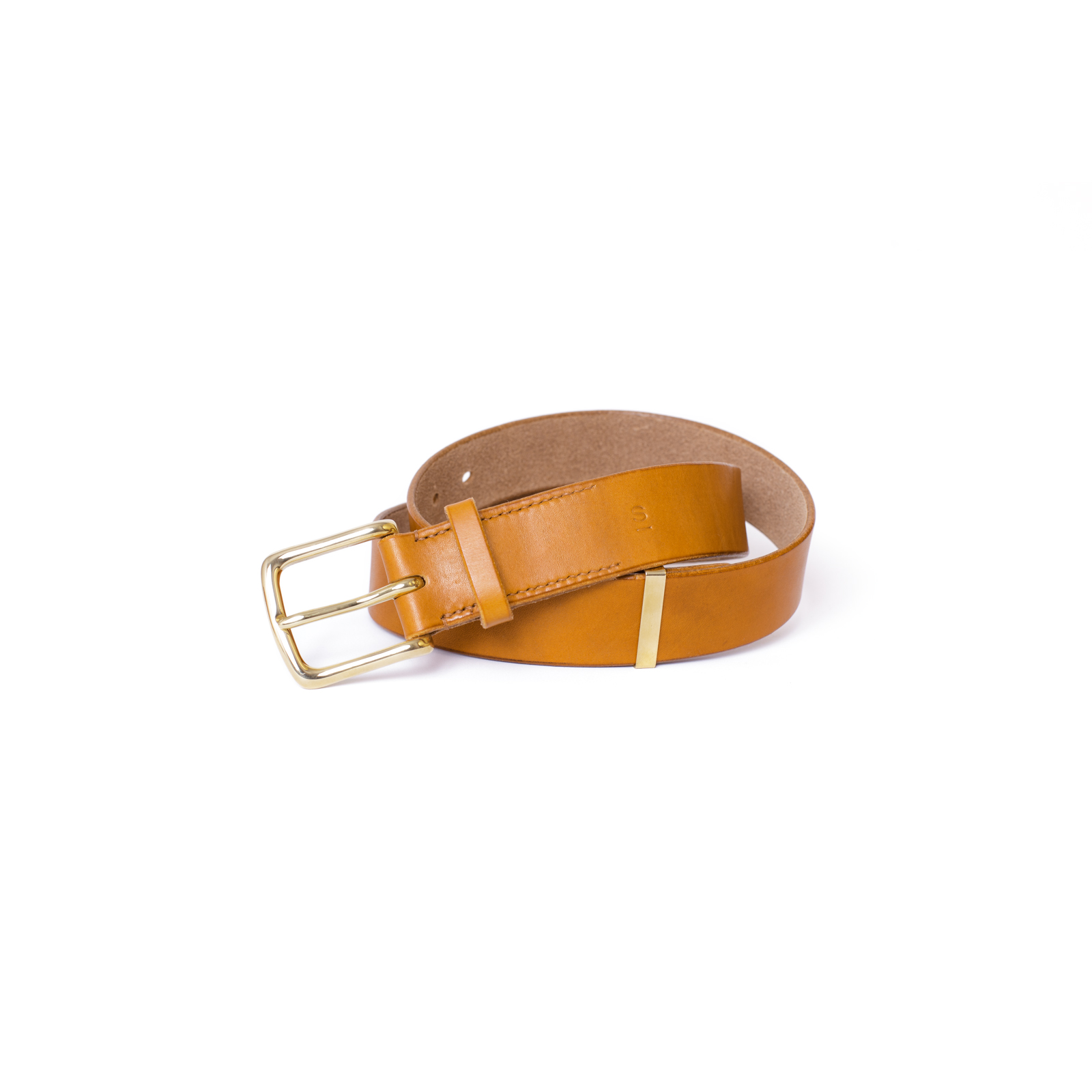 Hand crafted hand stitched London Tan colour color english bridle leather belt with solid brass Westend English buckle, luxury goods heirloom Morris Belt Simeon Morris