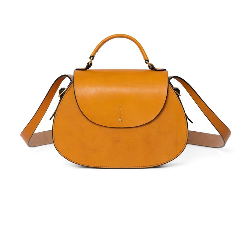 Large Tan Abigail cross body bag luxury handcrafted english bridle leather goods. . Fine leatherwork, exquisite leatherwork, stunning leatherwork.