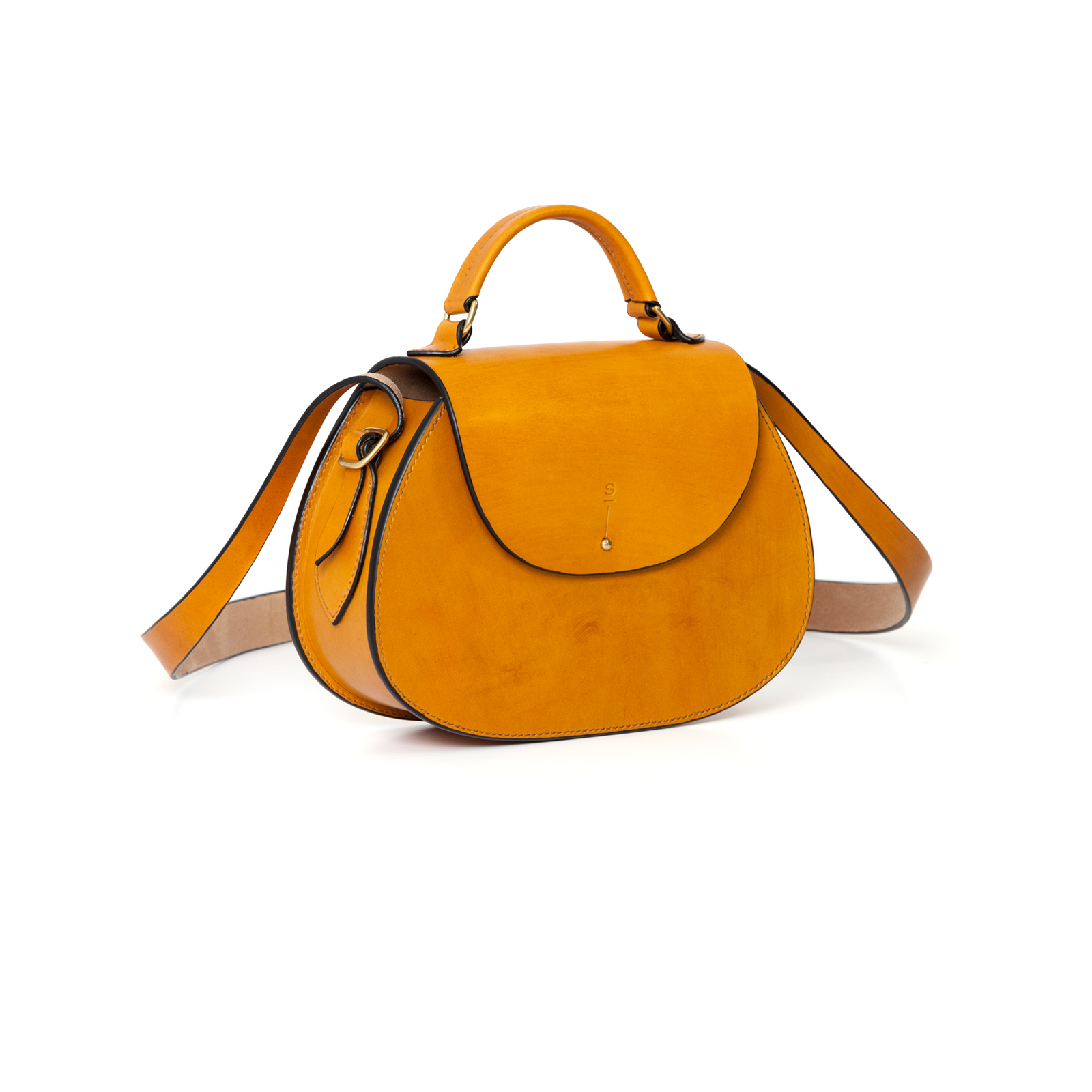 Medium Tan Abigail cross body bag luxury handcrafted english bridle leather goods
