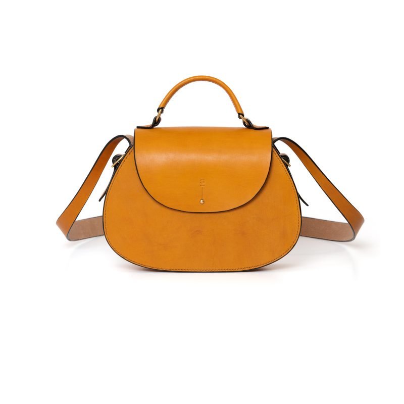 Medium Tan Abigail cross body bag luxury handcrafted english bridle leather goods. Fine leatherwork, exquisite leatherwork, stunning leatherwork.