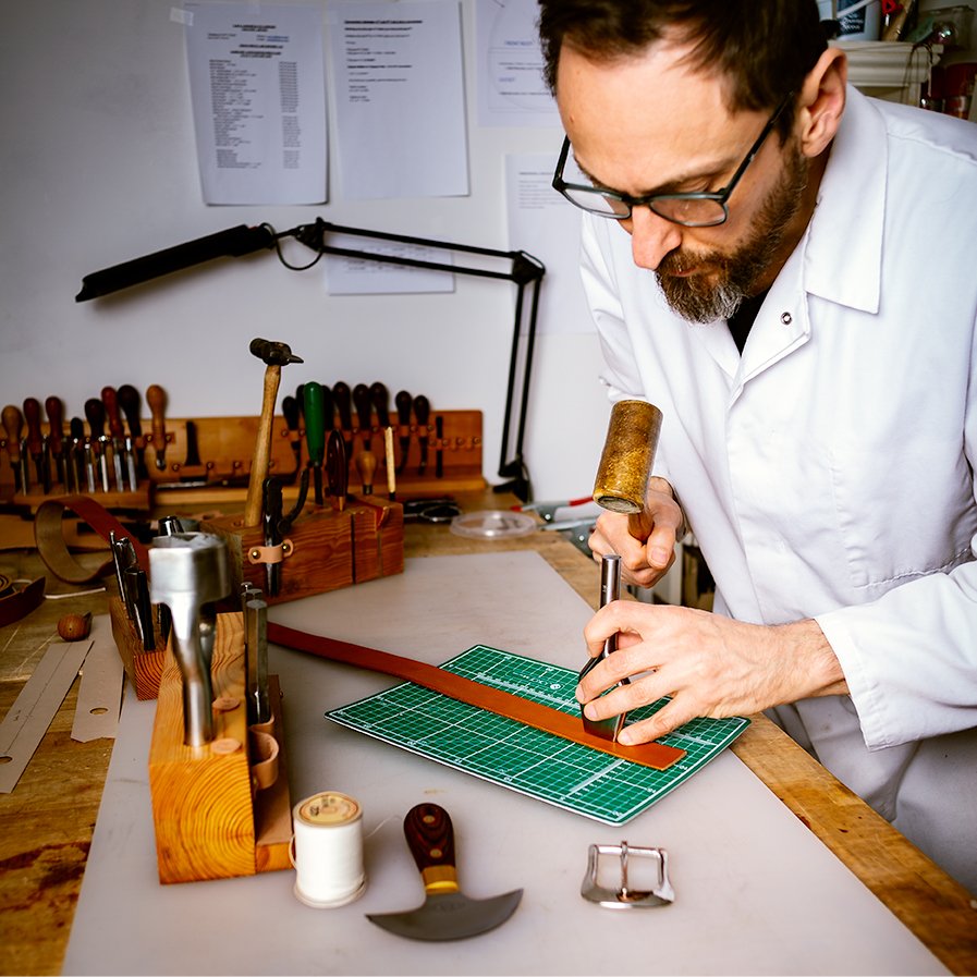 Portrait of Simeon in the studio About Simeon - Simeon working in the studio